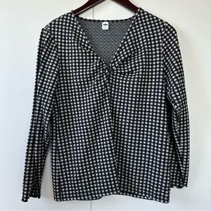 Old Navy Black Gingham Twist Front Top